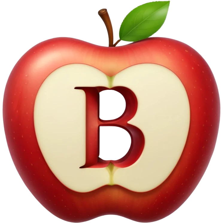 O like empty apple inside letter B emoji