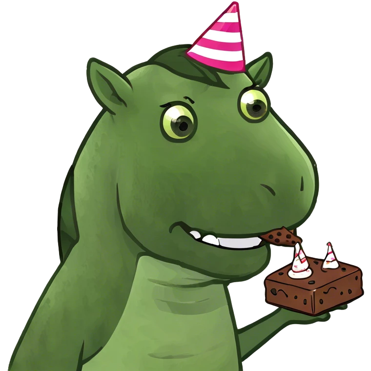 . Horse eating a brownie emoji