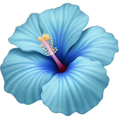 pastel Blue hibiscus flower emoji
