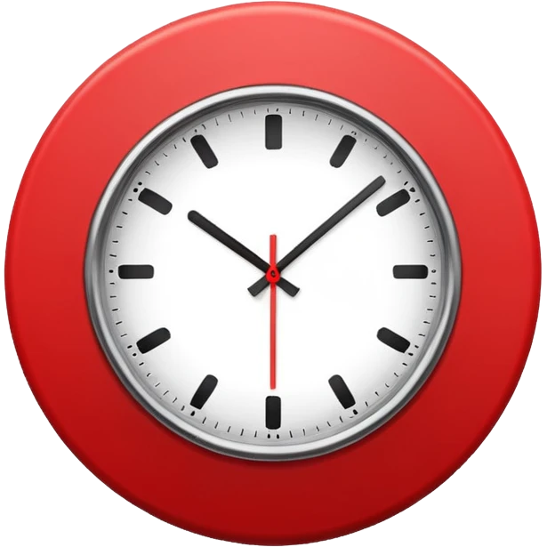 clock red modern emoji