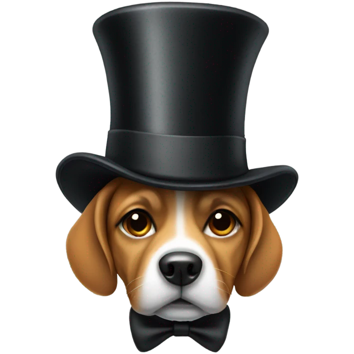 Dog wearing a top hat emoji