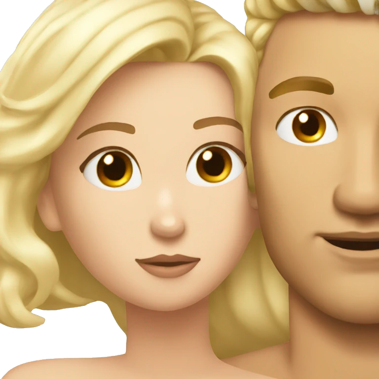 Blonde girl laying with blonde guy emoji