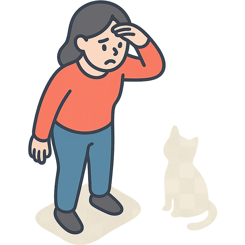 женщина ищет кошку которая пропала emoji