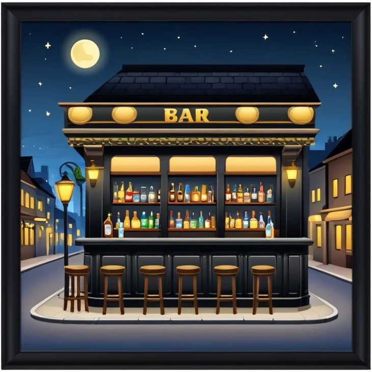a bar in night street  emoji