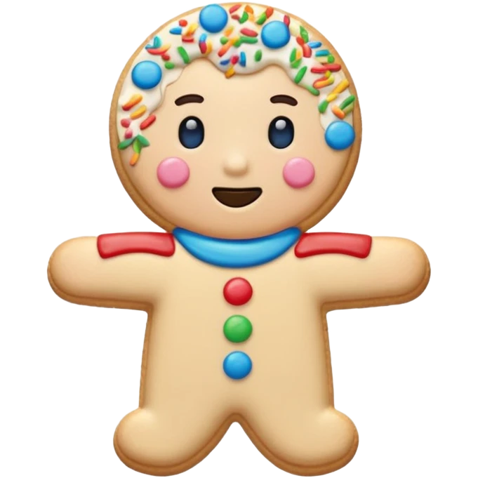 Frosted Cookie Man with sprinkles emoji