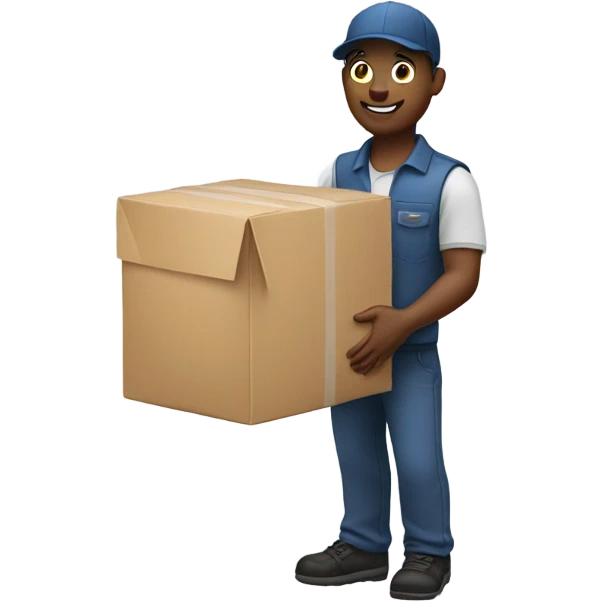 Delivery man with package  emoji