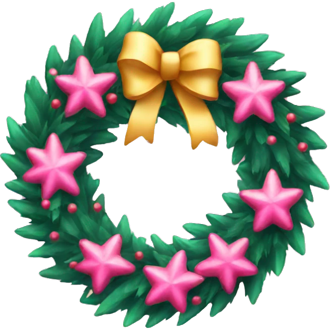 Pink Christmas wreath emoji