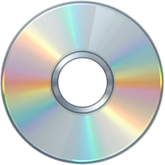 белый светящийся CD-диск, no background emoji