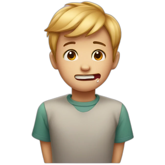 the boy has a toothache emoji
