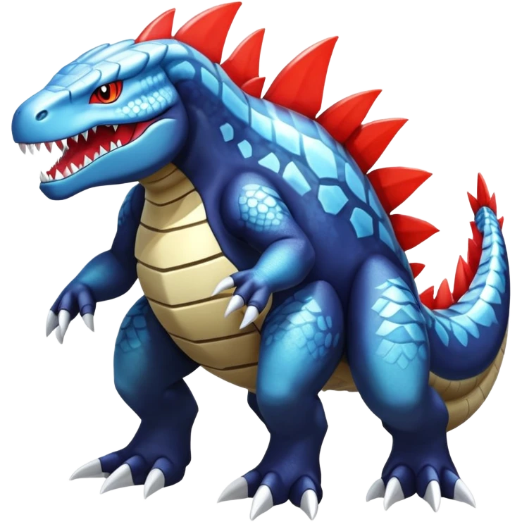 Shiny Exotic Colorful Groudon-Aurorus-Fakémon-hybrid-creature (full body)  emoji
