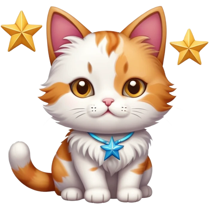 Cute kitty cat throwing a star at you emoji