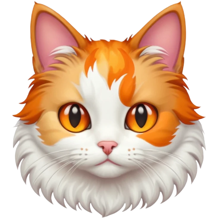 Cat calico , white , Orange  emoji