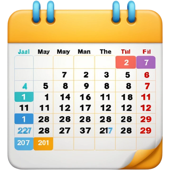 colored calendar 1 month without numbers emoji