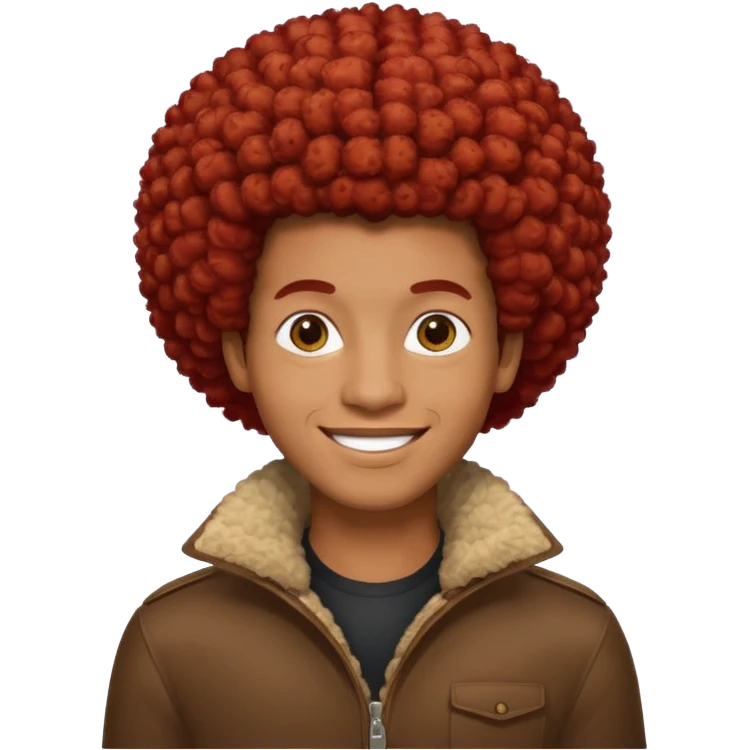 black man afro red hair emoji