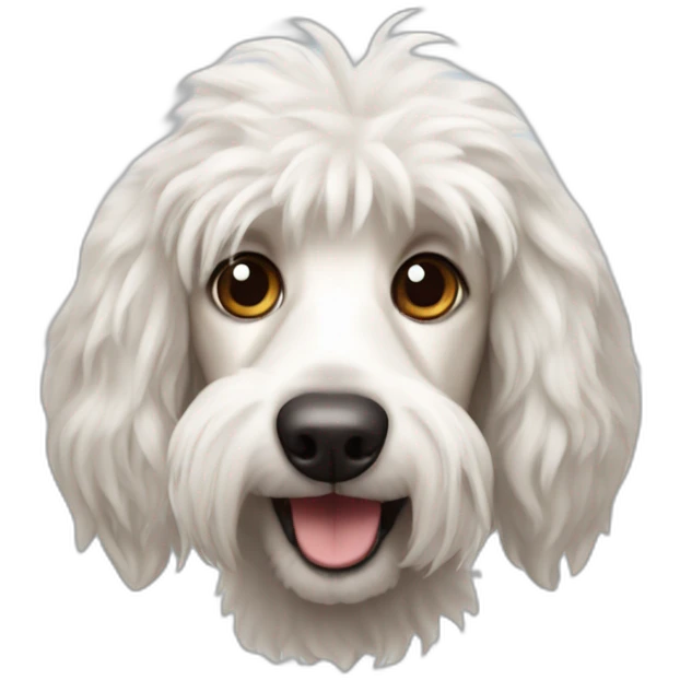 White fluffy teckel dog emoji