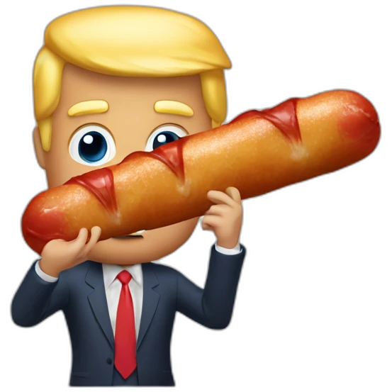 trump holding a saussage emoji