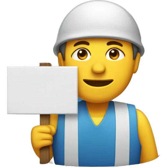 Un homme qui crie et qui porte une pancarte avec marqué NON sur la pancarte  emoji
