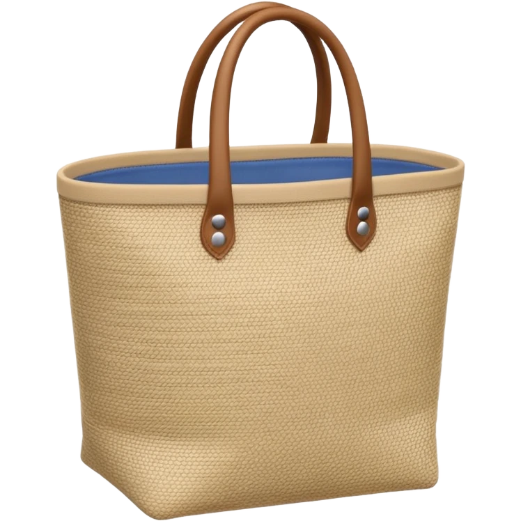 cartoon market bag, do not add stripes and make it empty. Do not add face. Top view emoji