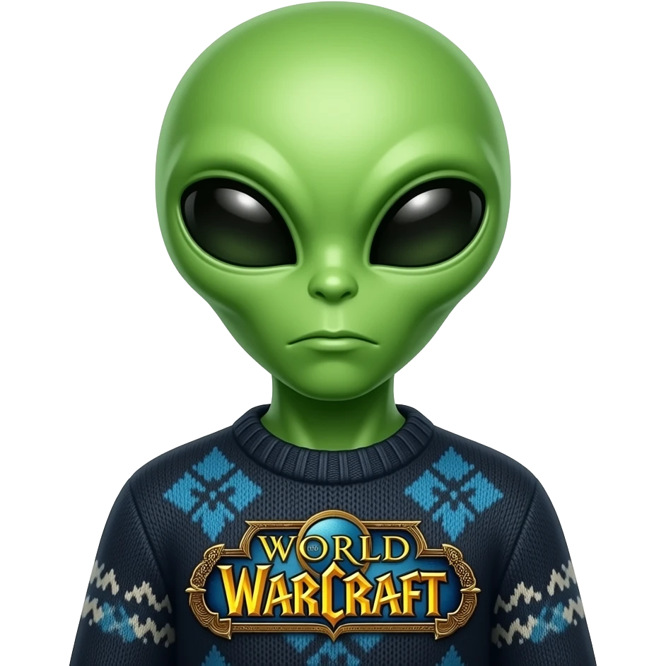 ALIEN  vert marrant AVEC UN PULL WORLD OF WARCRAFT >500 ko emoji