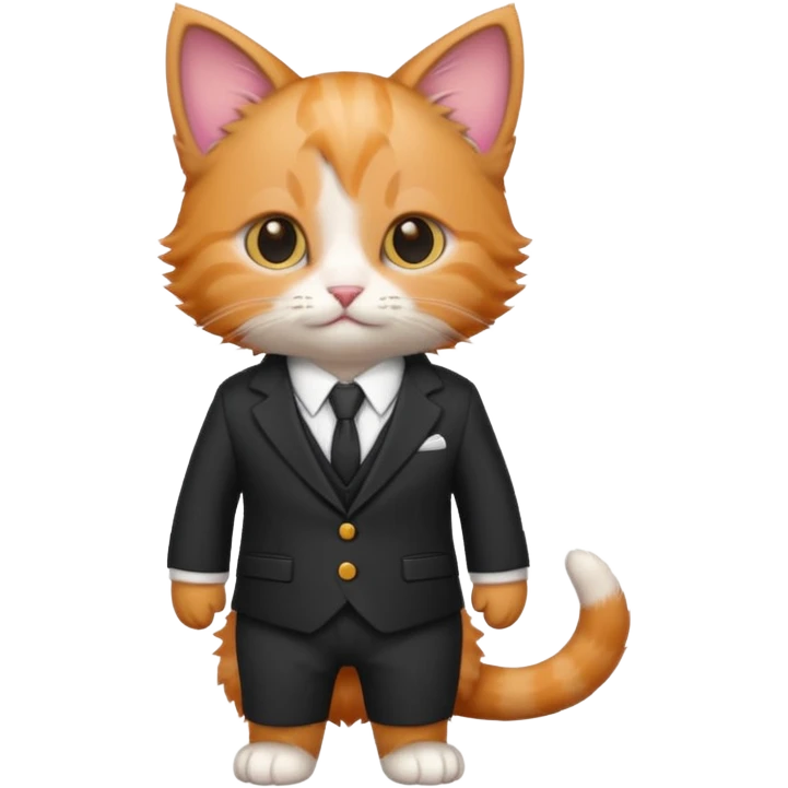 kitten wearing suit emoji
