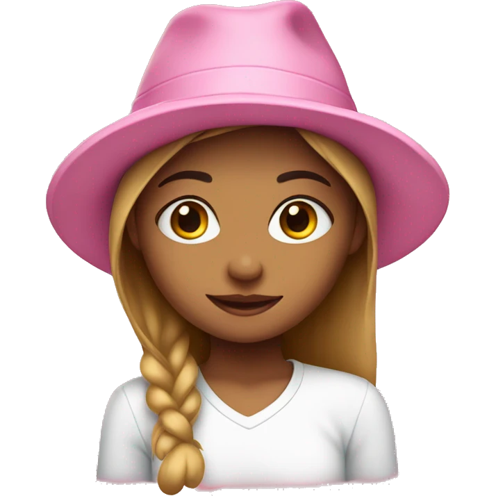 Cute girl in a pink hat emoji