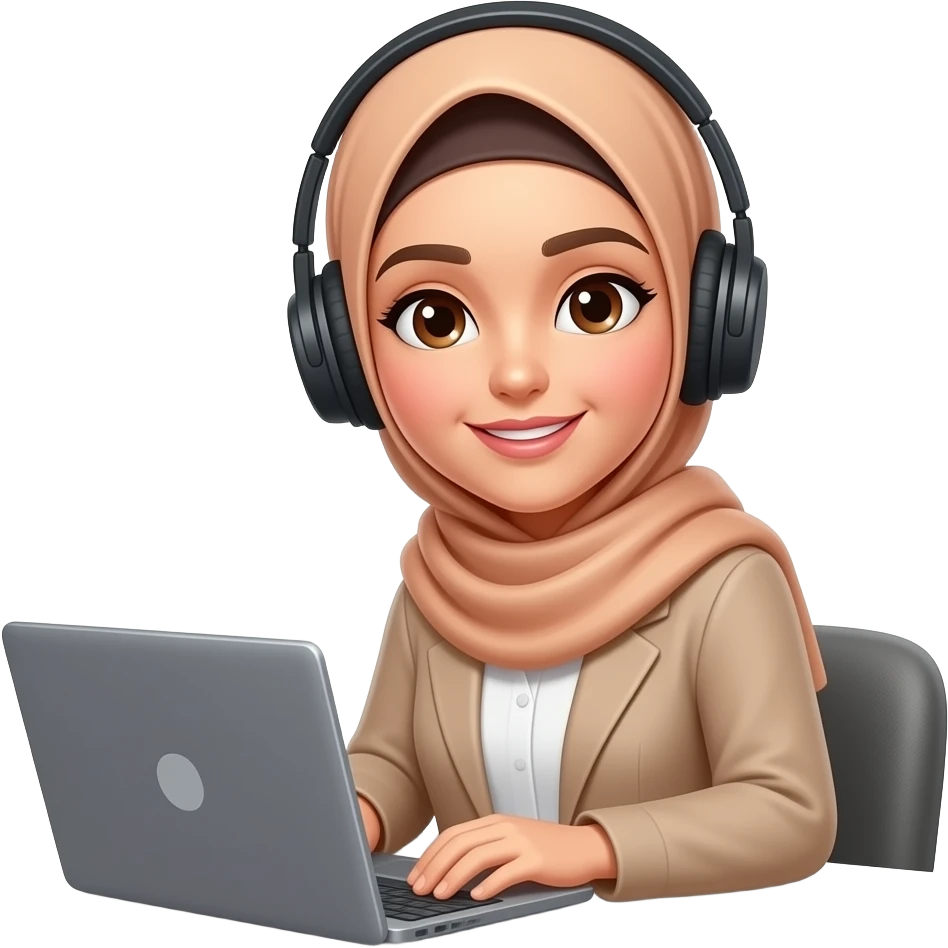 Hijabi woman + working emoji