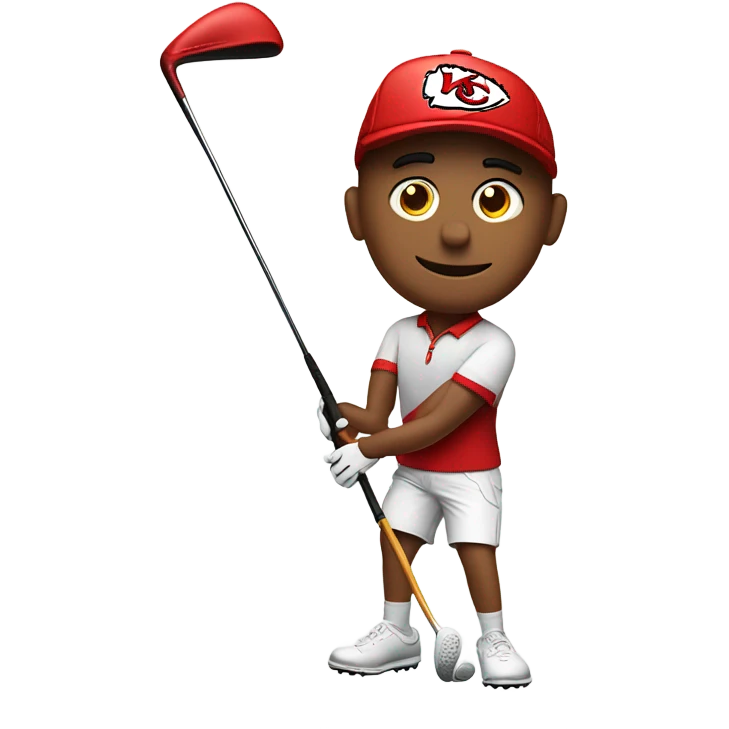 Golfer with KC Chiefs hat emoji