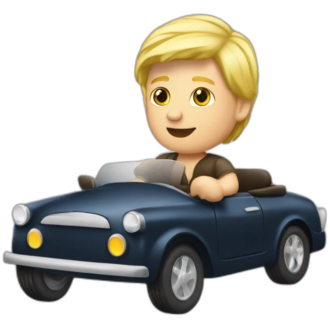 blonde man riding cabriolet emoji