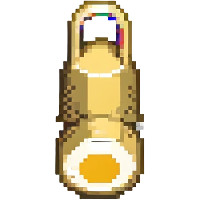 pixel art of a simple gold whistle emoji