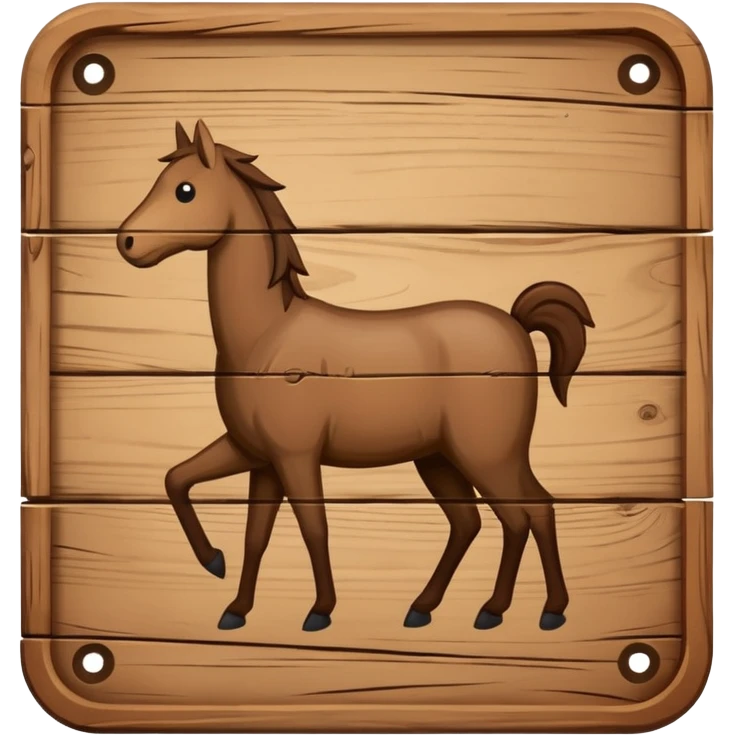 Wooden square trail sign emoji
