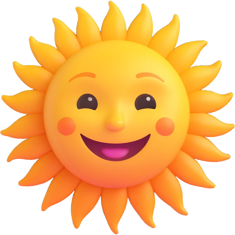 a smiling sun emoji