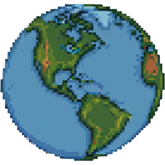 pixel Earth planet emoji