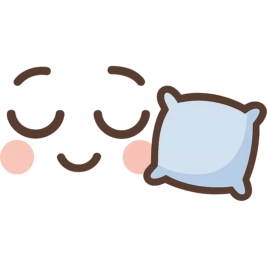 face with sleepy eyes and pillow emoji, digital illustration emoji