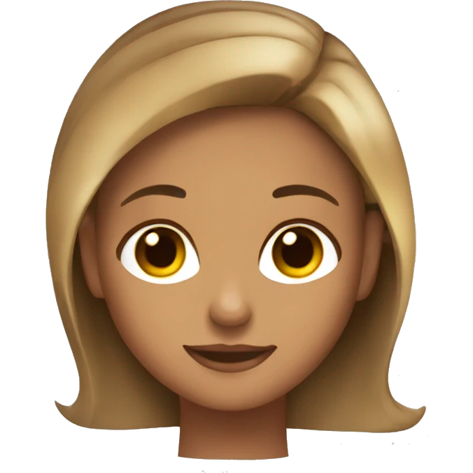 Tanned girl with brown hair and blonde highlights with brown eyes tanning in the sun  emoji
