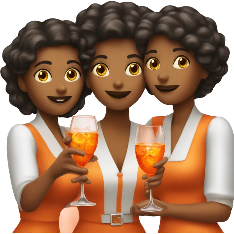 Three ladys drinking aperol spritz emoji