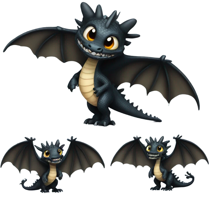 Toothless cute emoji