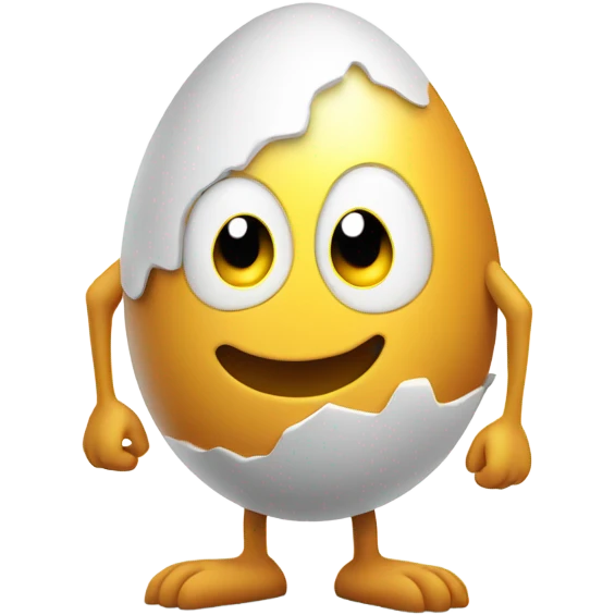Egg with arms and legs emoji