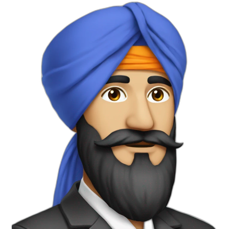 sardar turban is blue  wear cotpant proffesional emoji