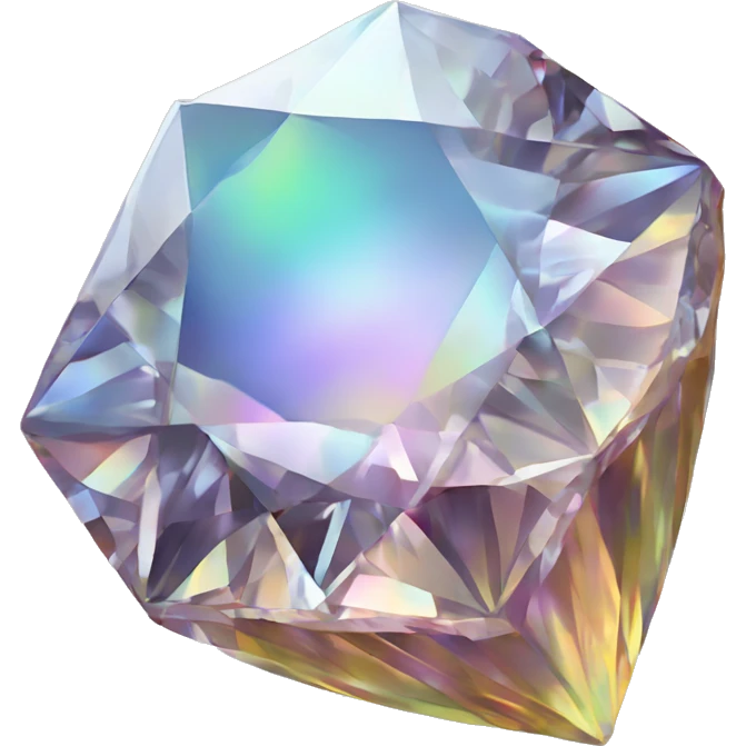 56-carat iridescent diamond crystal cluster emoji