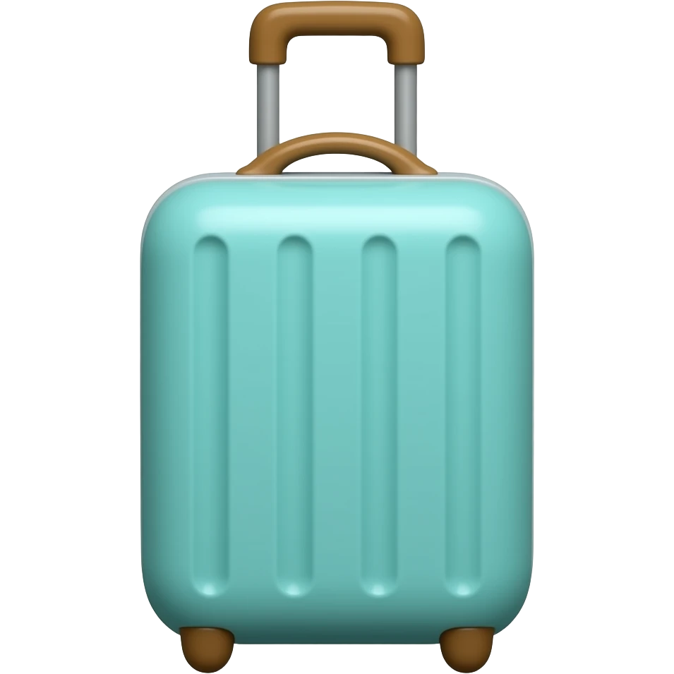 a ligth blue-green lugage who's high and light brown emoji