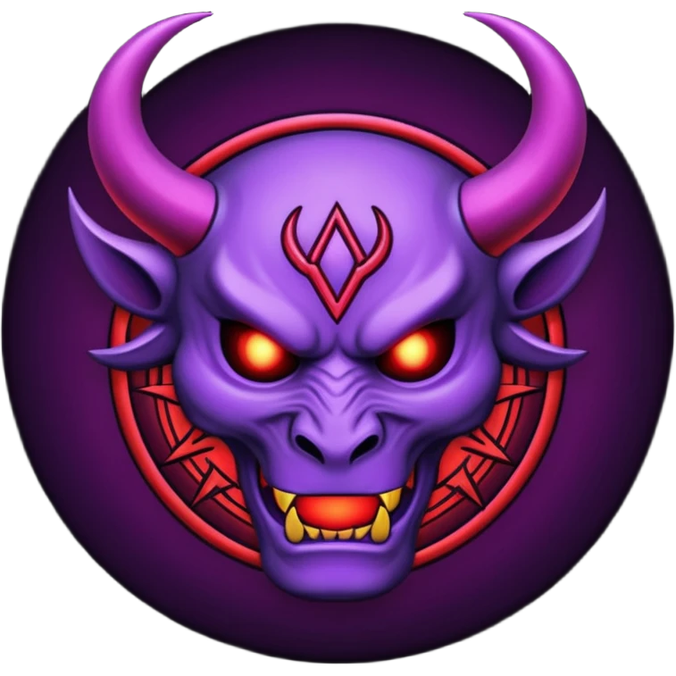 demon sigil, purple and red glow, simple emoji