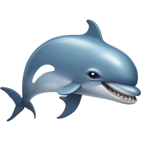 Dolphin with teeth emoji