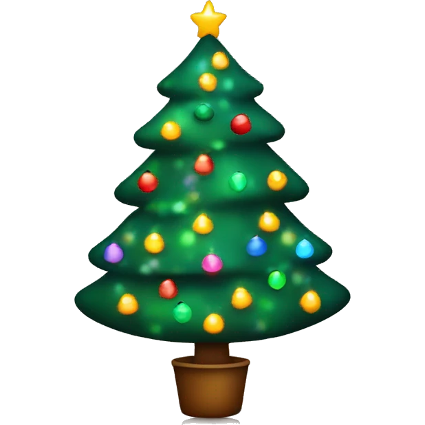 cute christmas tree with colorful lights emoji