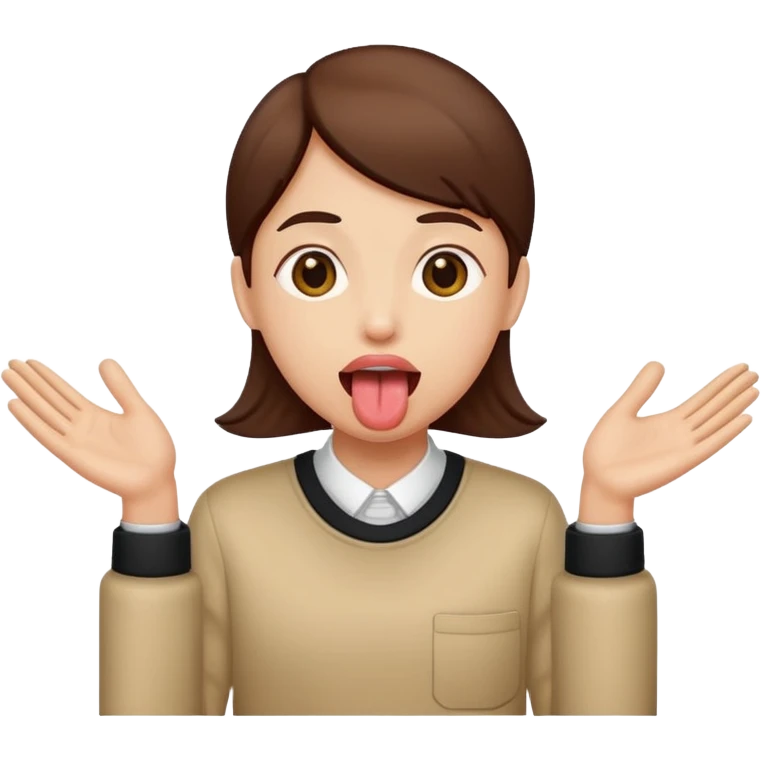 Tongues out with hands to the side emoji