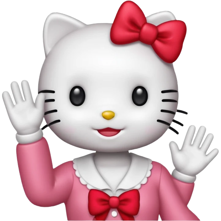 hello kitty contente et dit coucou emoji