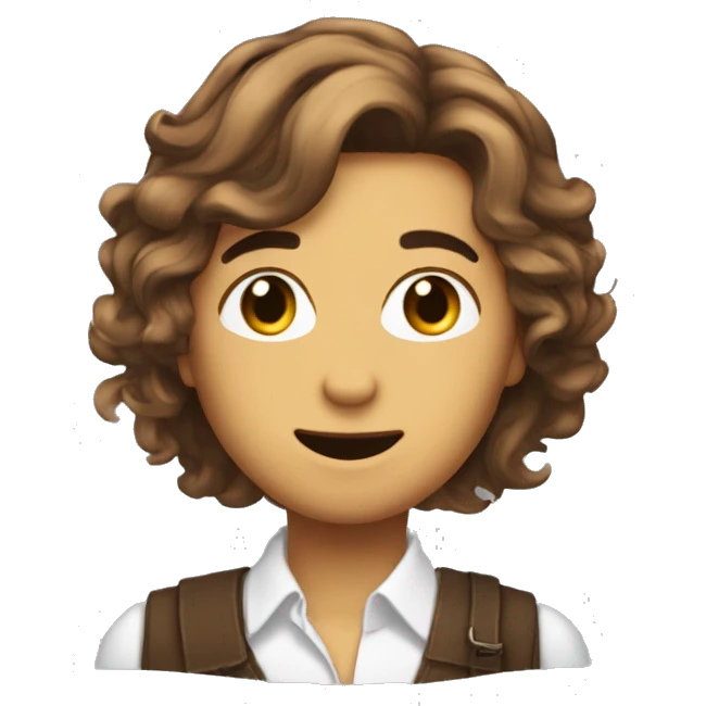 metise au yeu maron cheuveux friser emoji