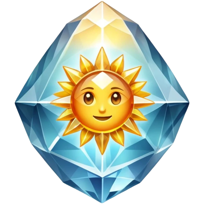 A shiny crystal that holds the power of the sun emoji