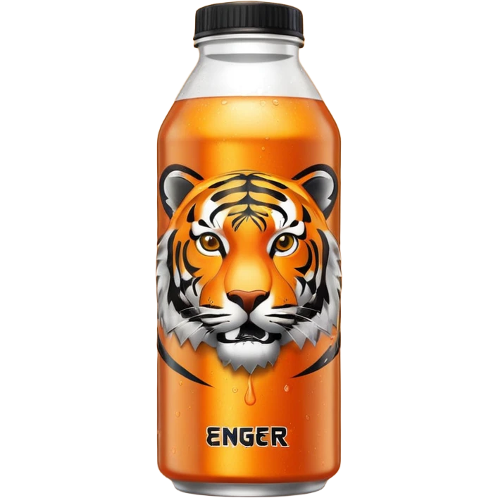 bottle of energy drink with a tiger on it emoji