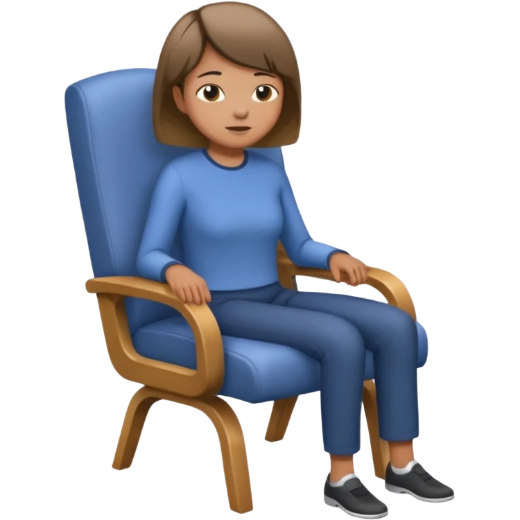 Person arching their back in a chair emoji