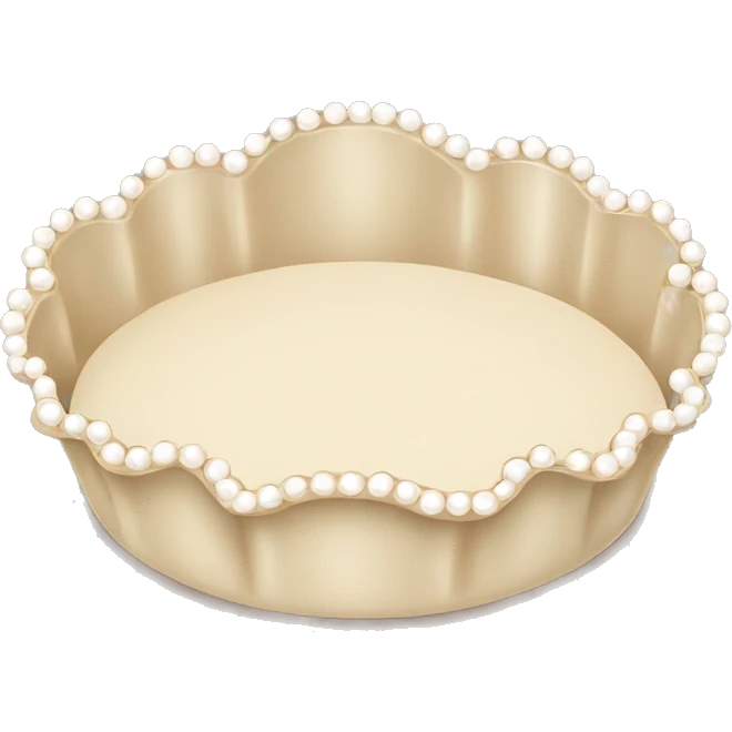 Beige scalloped tray with pearls on it emoji